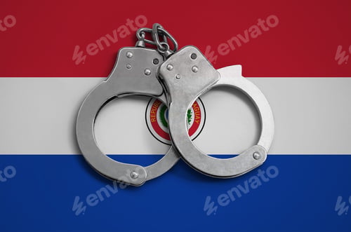 Preview: Paraguay flag and police handcuffs