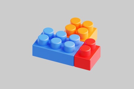 Preview: Stacked lego bricks in pyramidal arrangement
