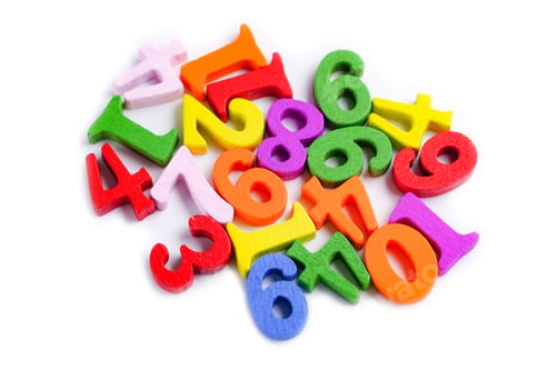 Preview: Math Number colorful on white background