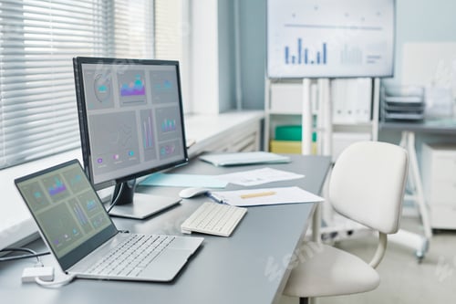 Preview: Workplace of chemist with computers