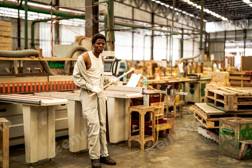Preview: African man workers engineering standing with confidence.