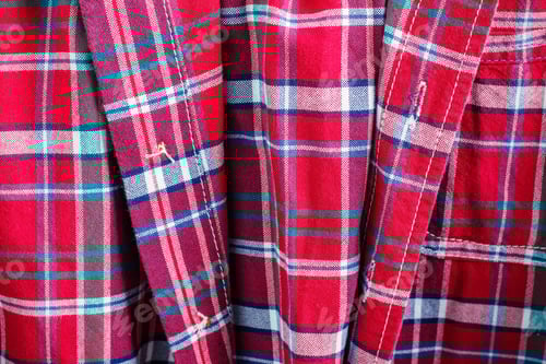 Preview: Red Plaid Fabric Close Up Texture