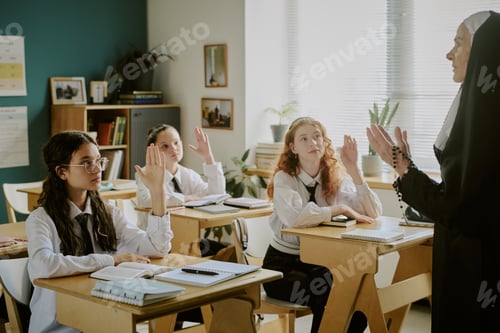 Preview: Children Studying in a Classroom with Teacher