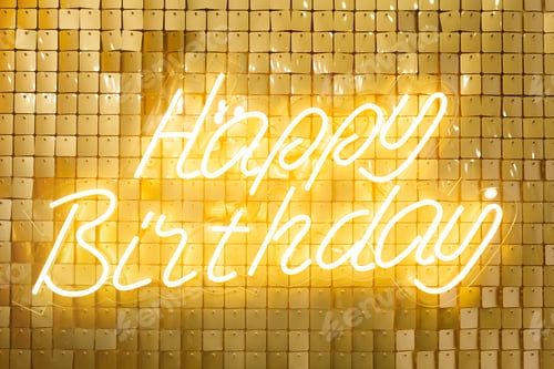 Preview: Neon happy birthday sign for party decoration