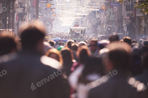 Preview: people crowd walking on street