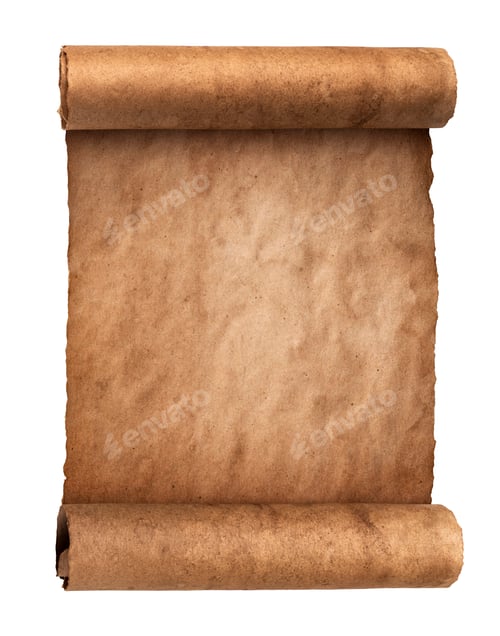 Preview: Vintage paper texture, old parchment isolated on white background