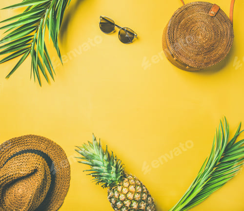 Preview: Colorful summer fashion outfit flat-lay