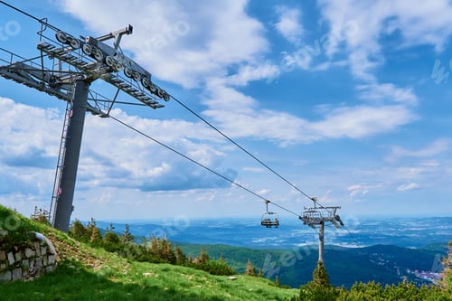 Preview: Mountains with open cable cars lift, Karpacz, Poland