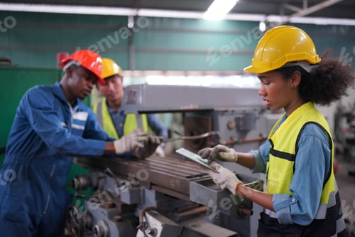Preview: Factory Engineer Operating machines in industry factory.