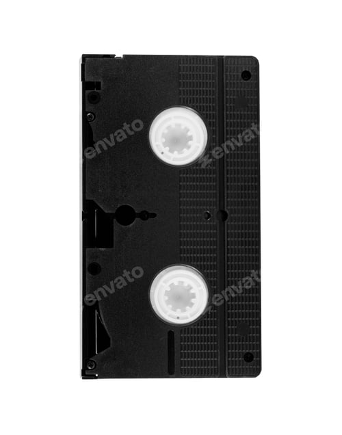 Preview: old video tape cassette, isolated on white