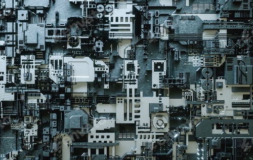Preview: 3D Illustration. Electronic motherboard. Abstract digital technology background.