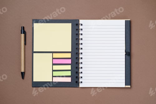 Preview: Spiral notebook on a brown background