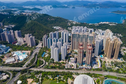 Preview: Tseung Kwan O, Hong Kong 13 June 2020: Top view of Hong Kong city