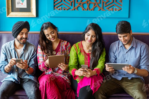 Preview: Friends Technology Devices Happy Concept