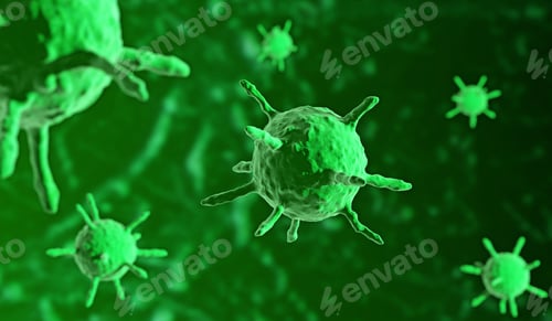 Preview: Spiky Green Cells on a Green Background