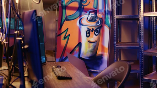 Preview: Graffiti walls in underground hideout