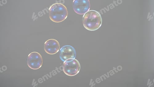Preview: Shampoo bubbles floating like flying in the air by wind blow