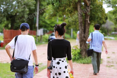 Preview: People from behind while traveling outdoor background