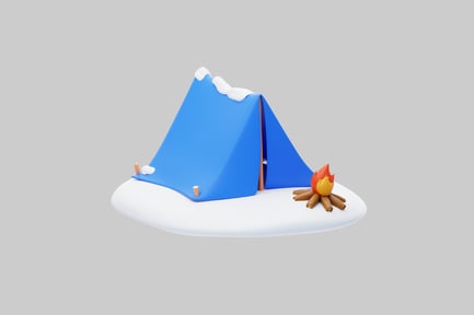 Preview: Snowy winter camping scene