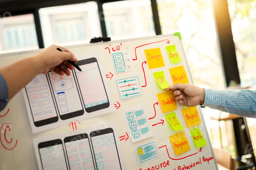 Preview: Team of ux ui designer mobile development experience app.
