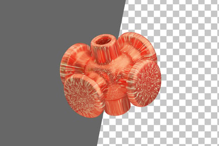 Preview: Glitter Abstract Red Coral Sphere 3D Icon
