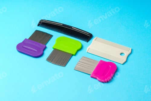 Preview: Comb for lice removing on blue background