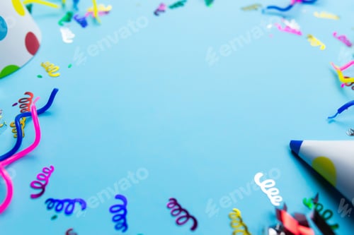 Preview: Different Christmas decorations on the blue background