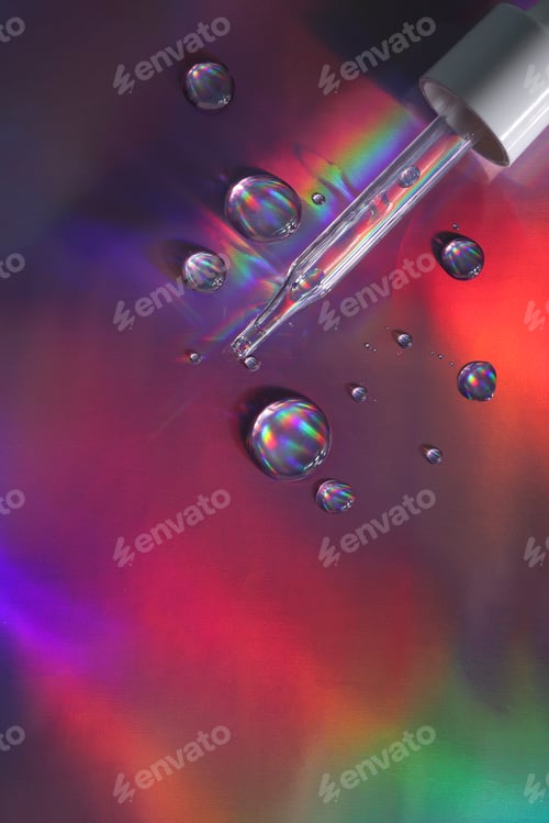 Preview: dense liquid, dripping, flowing, skincare concept.