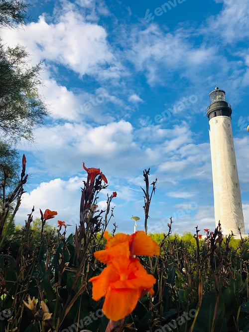 Preview: French beautiful lighthouse front of Atlantis ocean