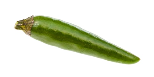 Preview: single fresh green ripe chili pepper isolated