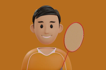 Preview: A man playing badminton.