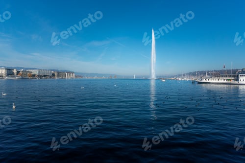 Preview: Lake Geneva and Jet D’eau Water Fountain - Geneva, Switzerland