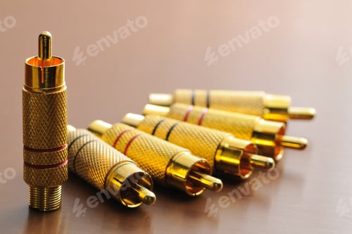 Preview: RCA component with a gold covering