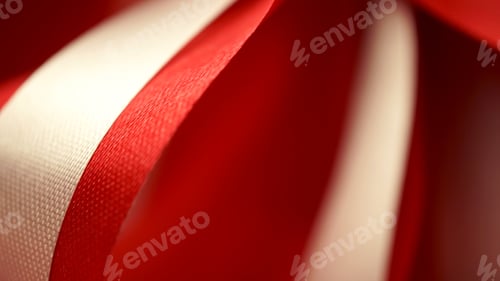 Preview: Red And White Ribbons In Blurred Style On Craft Paper For Christmas And New Year Background