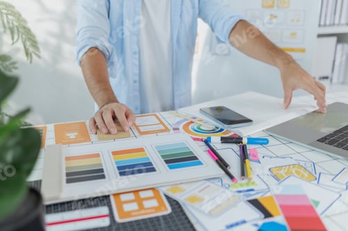 Preview: A creative designer works on UX/UI planning