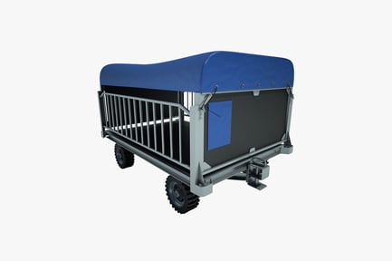 Preview: Horse trailer with open door and canopy