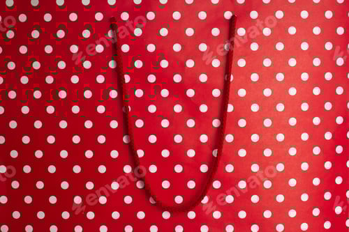 Preview: Red Polka Dot Background with Bag Handle