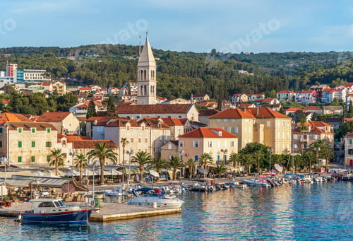 Preview: Townscape of beautiful coastal town of Supetar on Brač island in Croatia