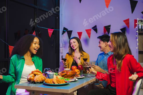 Preview: drinks and conversation, social gathering and get together at Halloween party