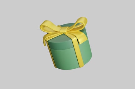 Preview: Green gift with yellow ribbon