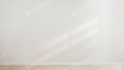 Preview: White blank concrete wall with a wooden floor