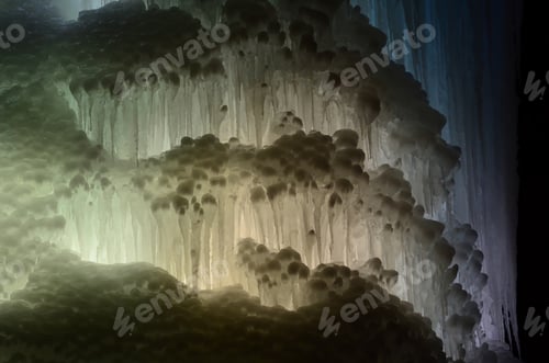 Preview: Large blocks of ice frozen waterfall or cavern background