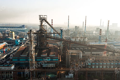 Preview: Aerial view of the Wuhan Iron and Steel Plant in the early morning hours.