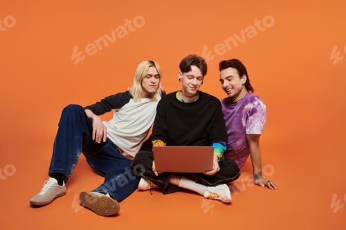 Preview: Queer friends gather on orange background