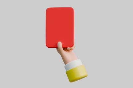 Preview: Hand holding red card symbol