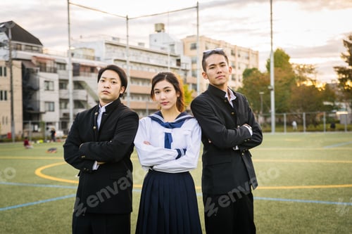 Preview: Japanese students meeting outdoors