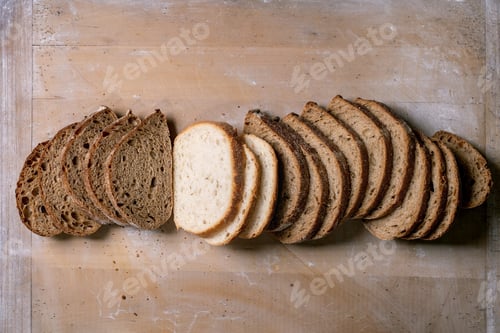 Preview: Variety of Sliced Bread on Board