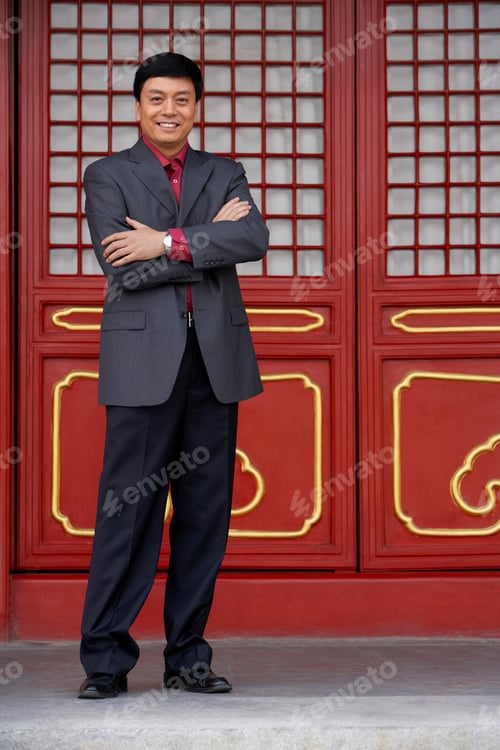 Preview: Chinese Businessman Standing Outside The Forbidden City