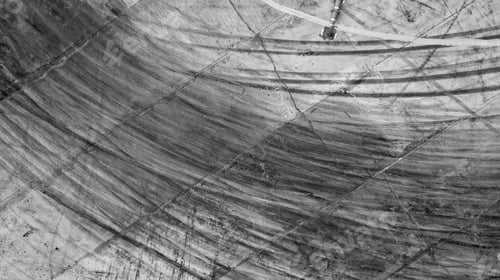 Preview: Aerial view wheel tire tracks car tire marks asphalt street road with car skid tire marks.