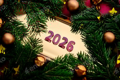 Visualização: Plano de fundo dourado de Ano Novo com o número do próximo ano de 2026.